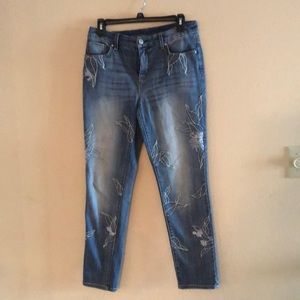 Chico’s embroidered ankle jean